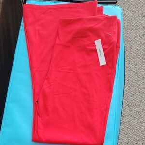 Bold Red Active Flare Bottom Leggings